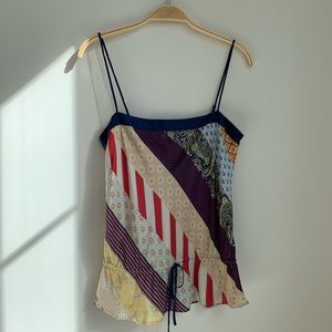 Patterned 100% Silk BCBG tank top